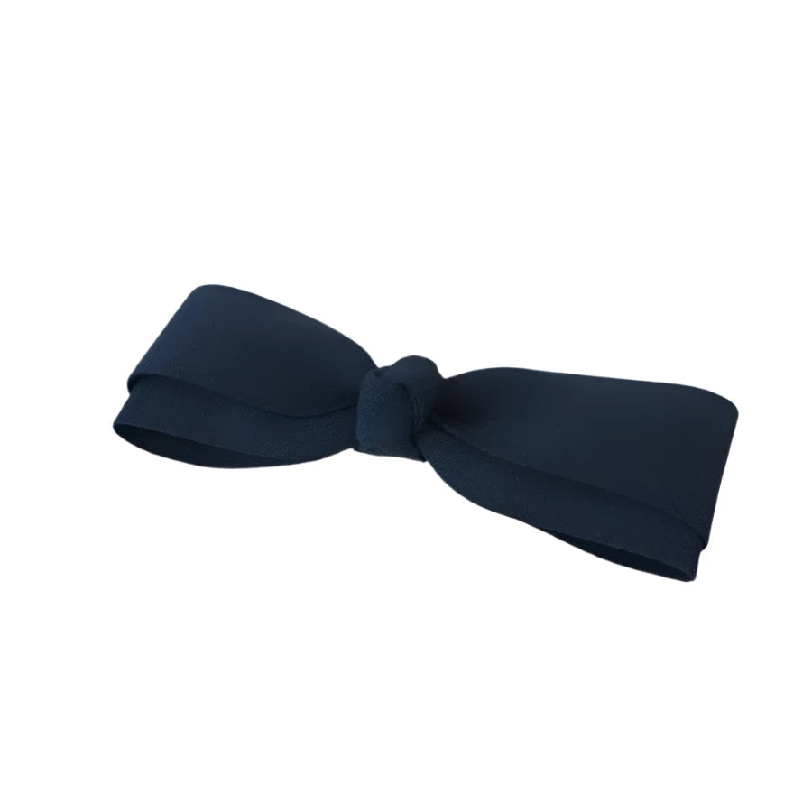 Solid Color Bow Navy BC769