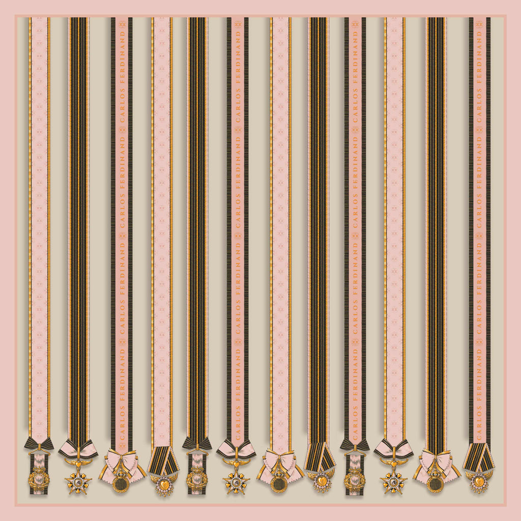 Carlos Ferdinand Valor Stripes Pink CF267-2 90cm