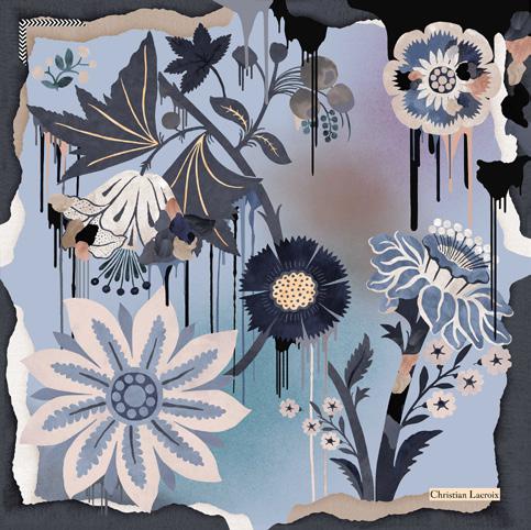 Fresh Painted Flowers Sky Blue