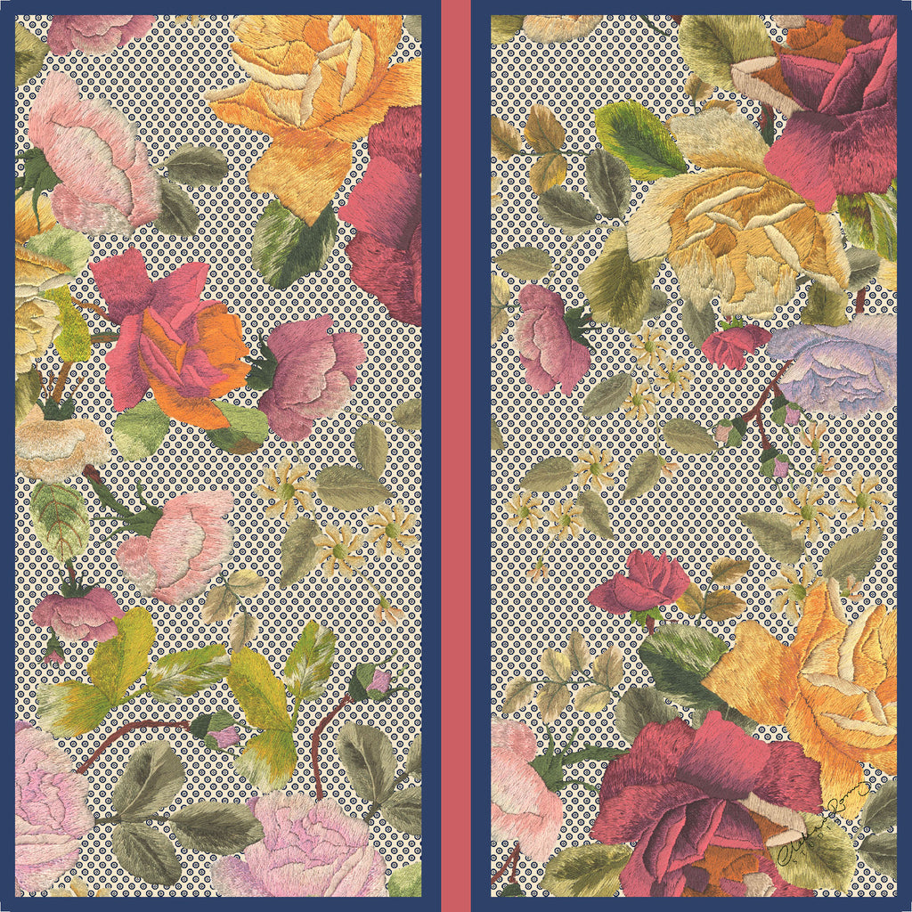 Clelia & Romy Studio Embroidery Rosy Navy CM617-3 90cm