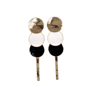 Panache Multi Color Circle Clips Black/White HC546