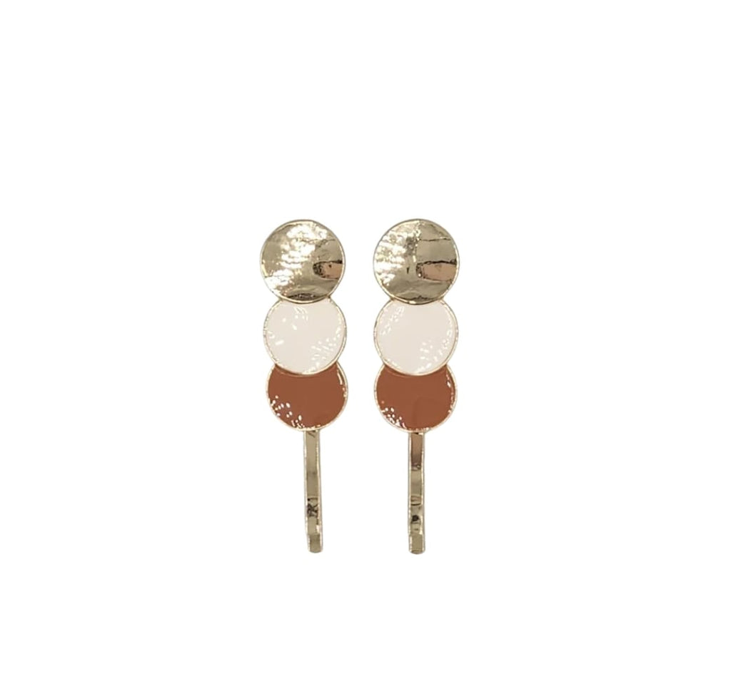 Panache Multi Color Circle Clips Tan/White HC547