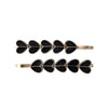 Panache Mini Heart Alligator Clips Black HC552