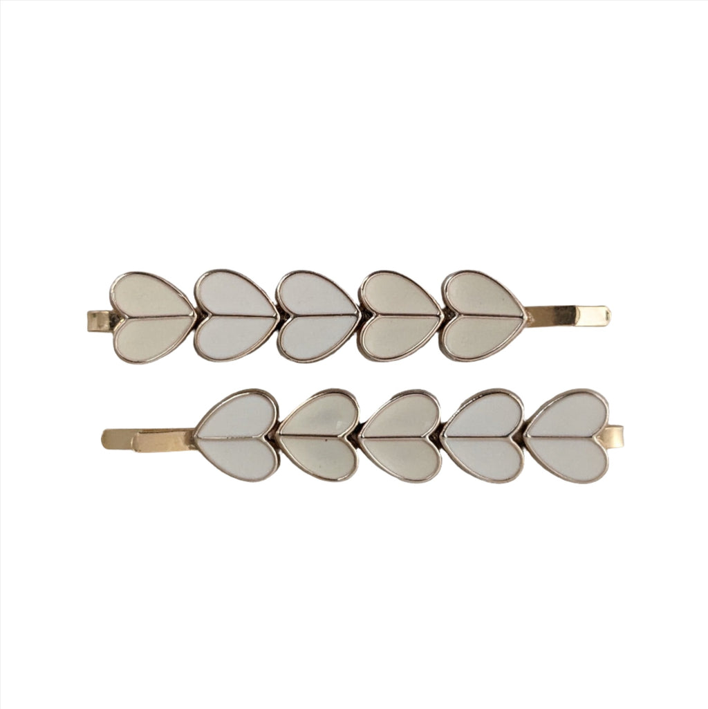 Panache Mini Heart  Alligator Clips Cream HC553