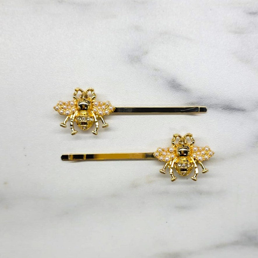 Bee Jewelled Hair Clips HC561