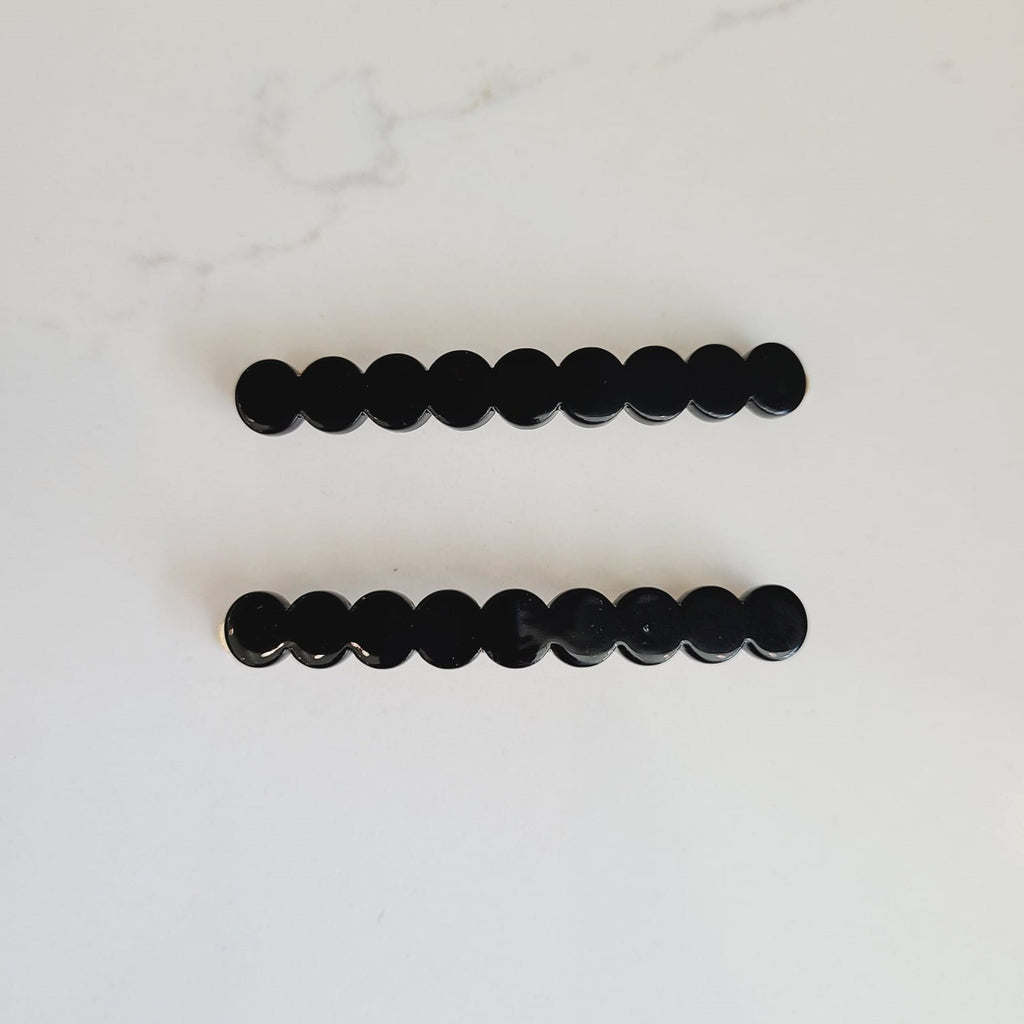 Black Circles Acetate Clips HC573