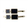 Vivente Double Rectangle Clips Navy  HC864