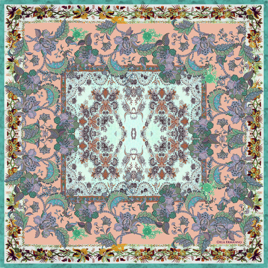 Orla Ermanno Tudor Damask Aqua OE377-2 90cm