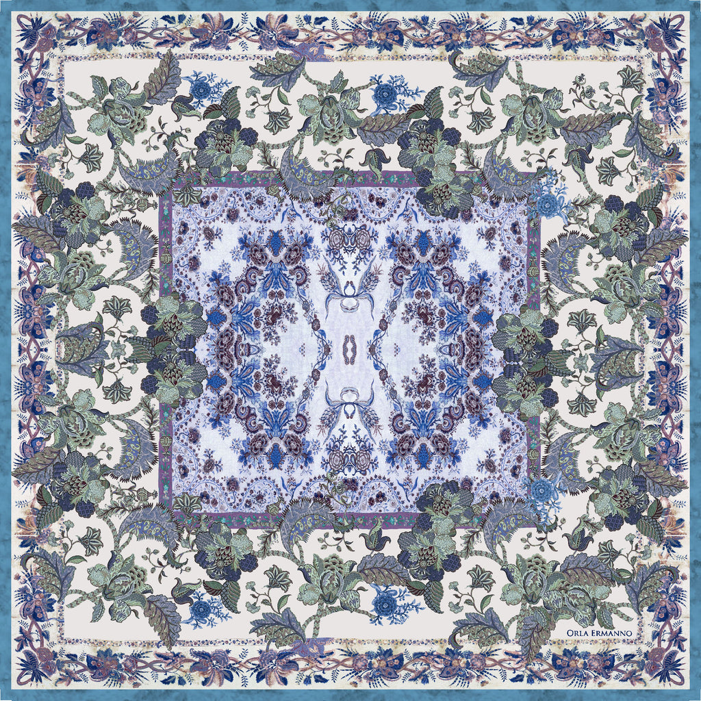 Orla Ermanno Tudor Damask Blue OE377-3 90cm