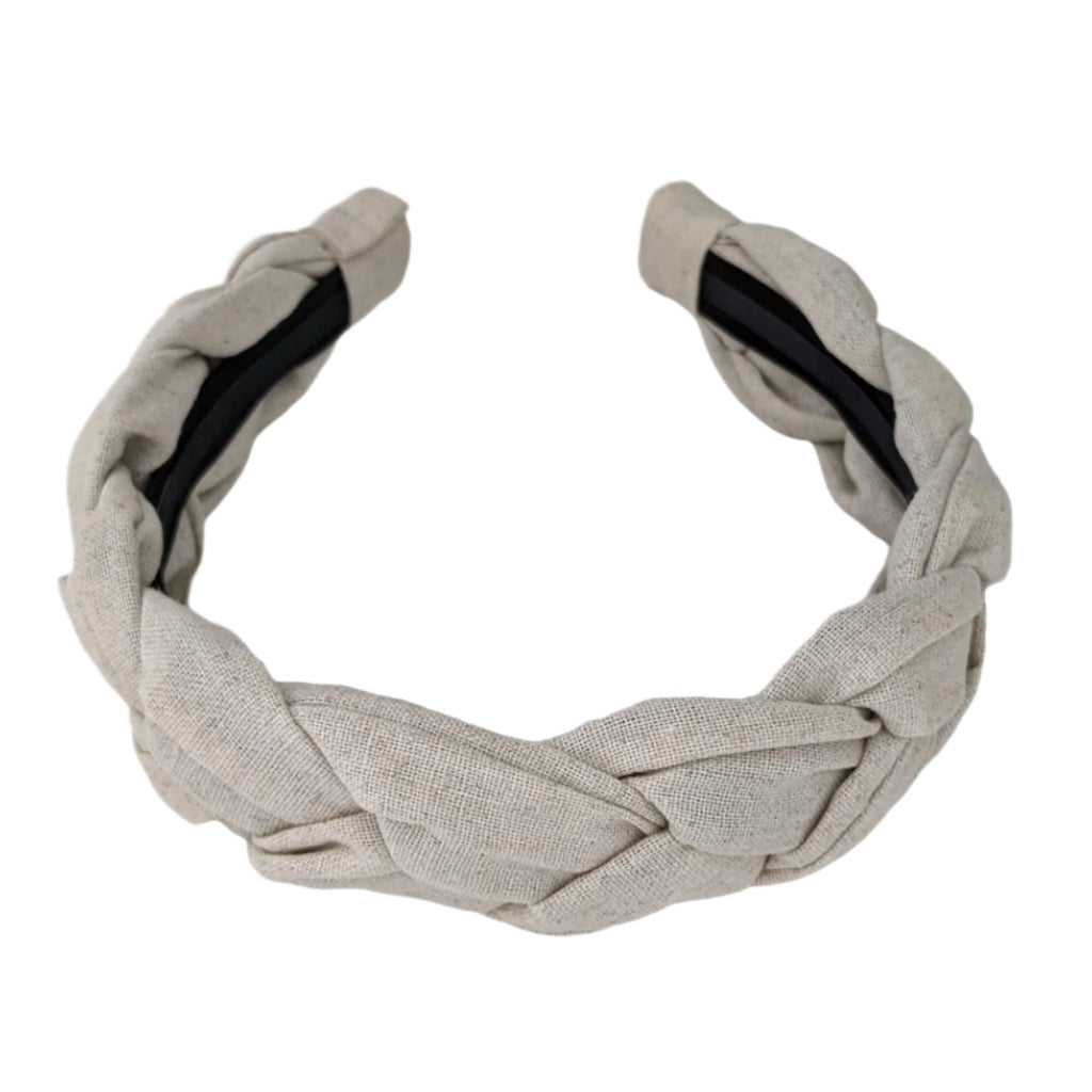 Linen Braided Headband Natural VB307