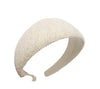 Wide Linen Padded Headband Beige VB308