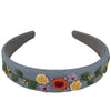 Vivente Embroidered Headband Chambray with Multi Flowers  VB332