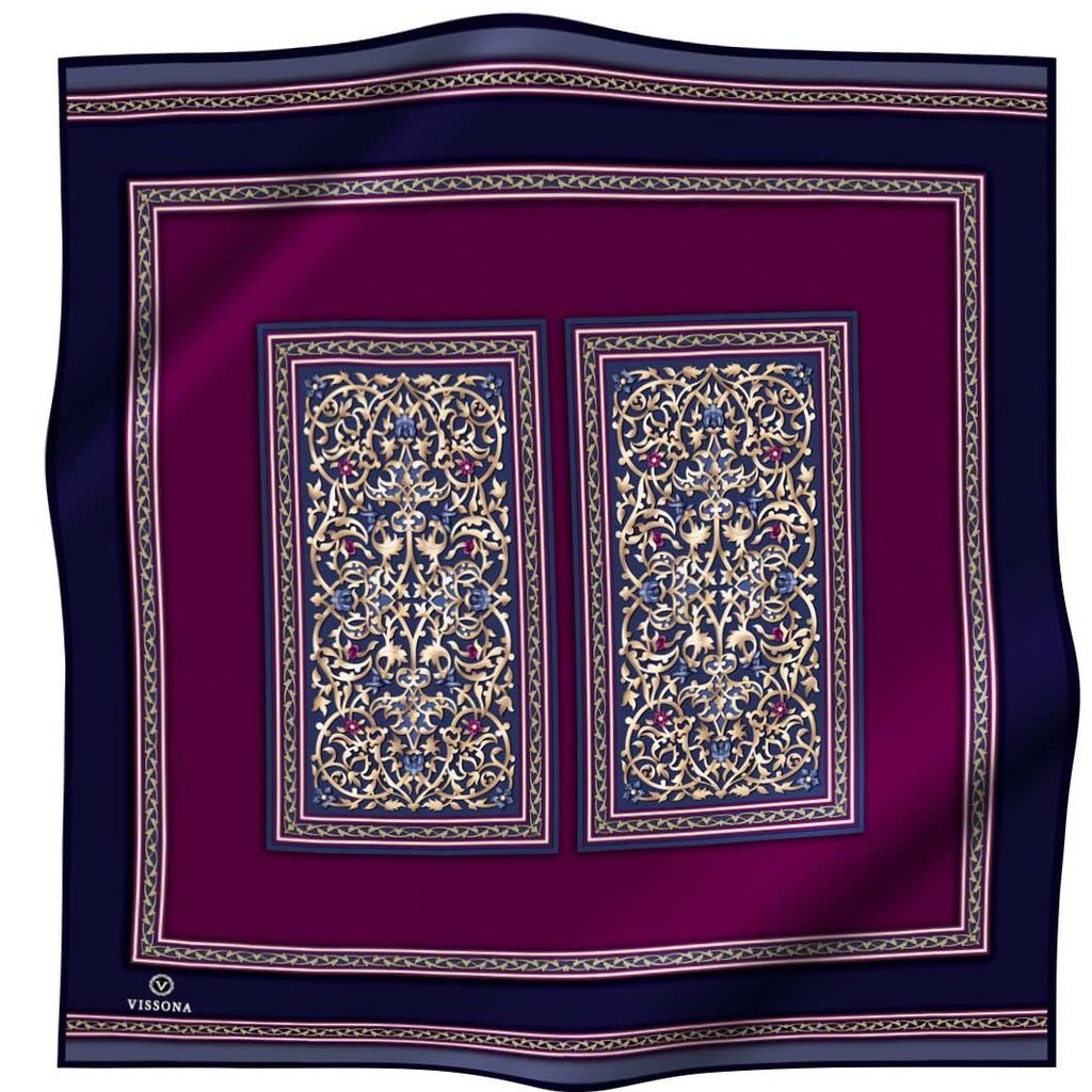 Vissona Tapestry Blocks Plum VS17455-1 90cm