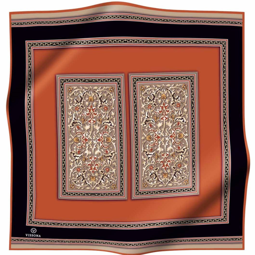 Vissona Tapestry Blocks Rust VS17455-2 90cm