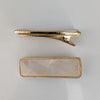 Vintage Gold Trimmed Alligator Clips Cream AC160