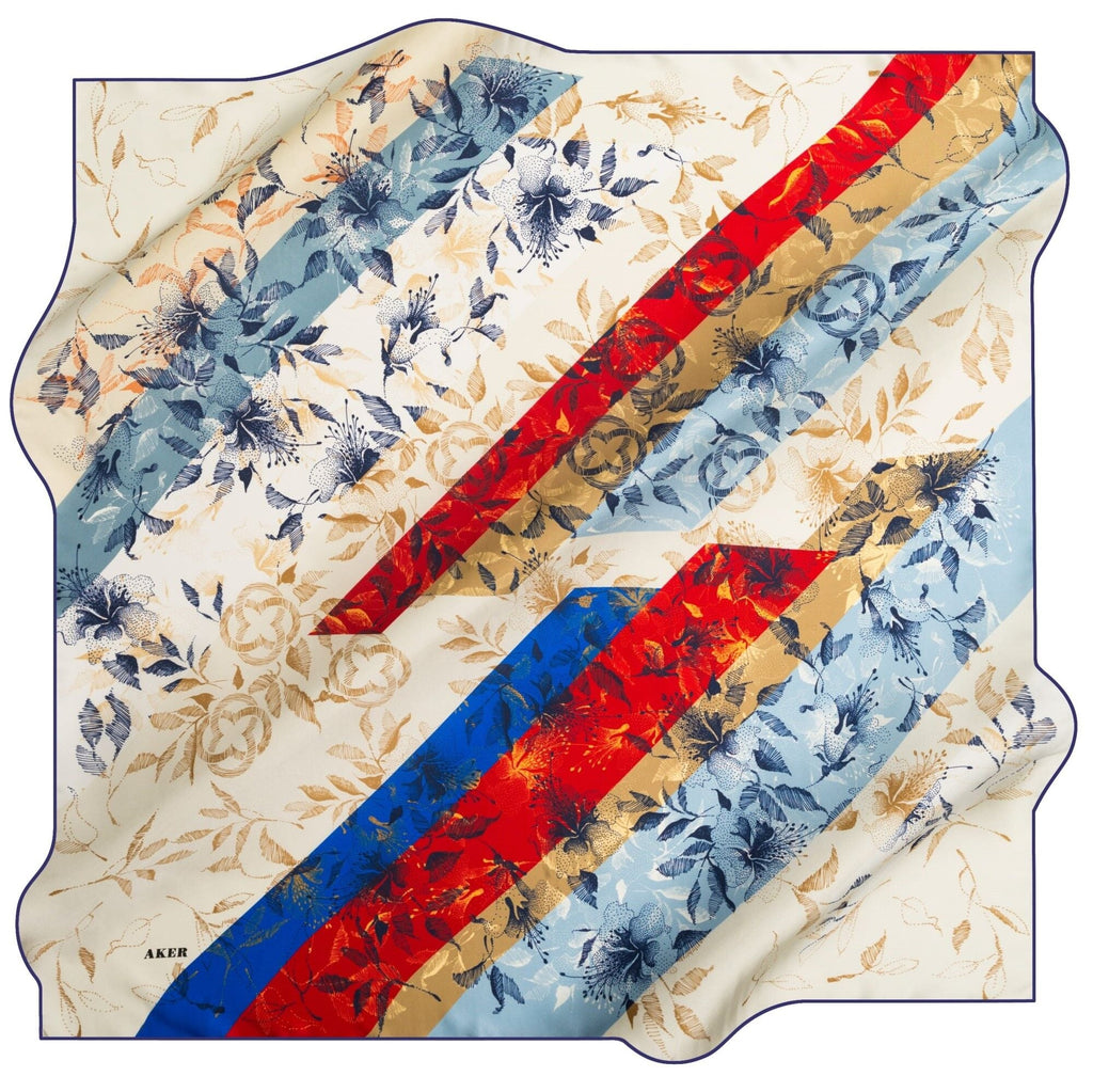 Aker Embroidered Flowers Blue AK6801 90 cm