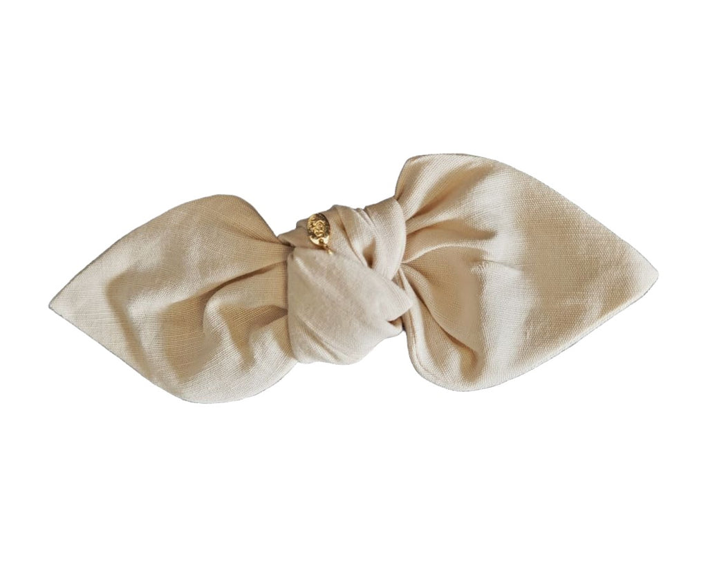 Panache Cotton Knot Bow Alligator Clip Cream AC910