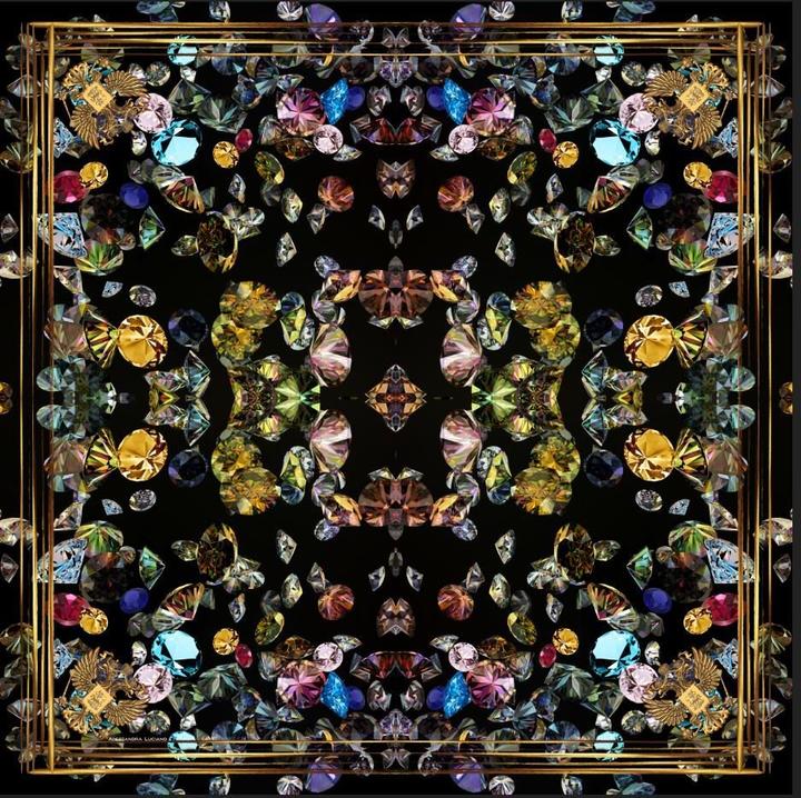 Alessandra Luciano Gemstones silk scarf AL50-1 90cm