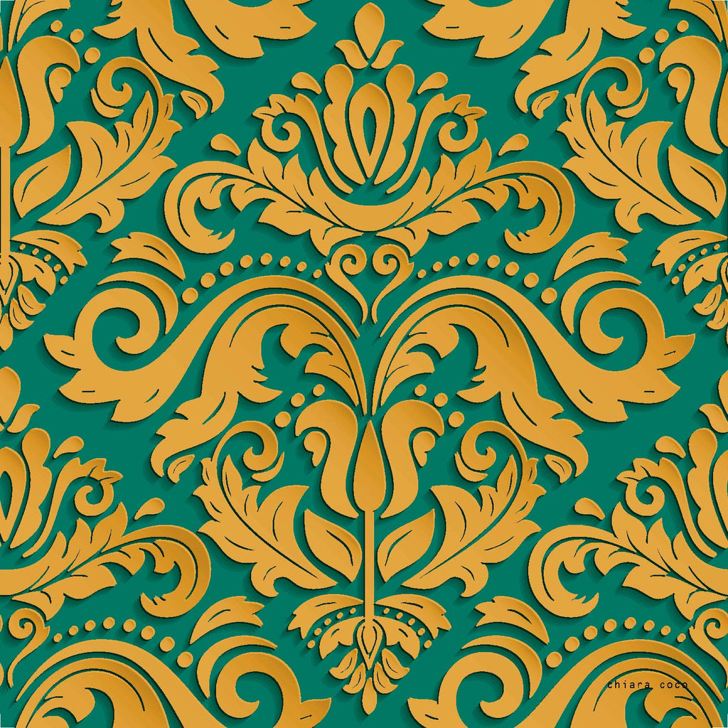 Chiara Coco scrolls gold/green CC156-3  70cm