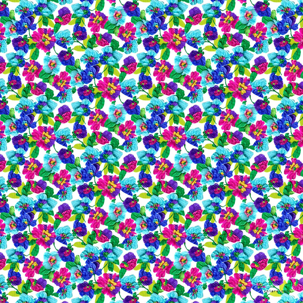 Chiara Coco Small bright flowers on white  CC170-1 70cm