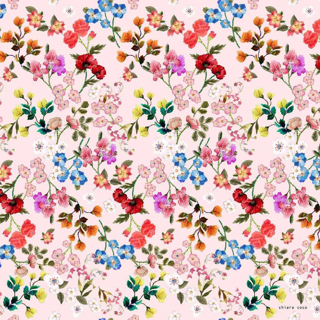 Chiara Coco Small bright flowers on light pink  CC171-2  70cm