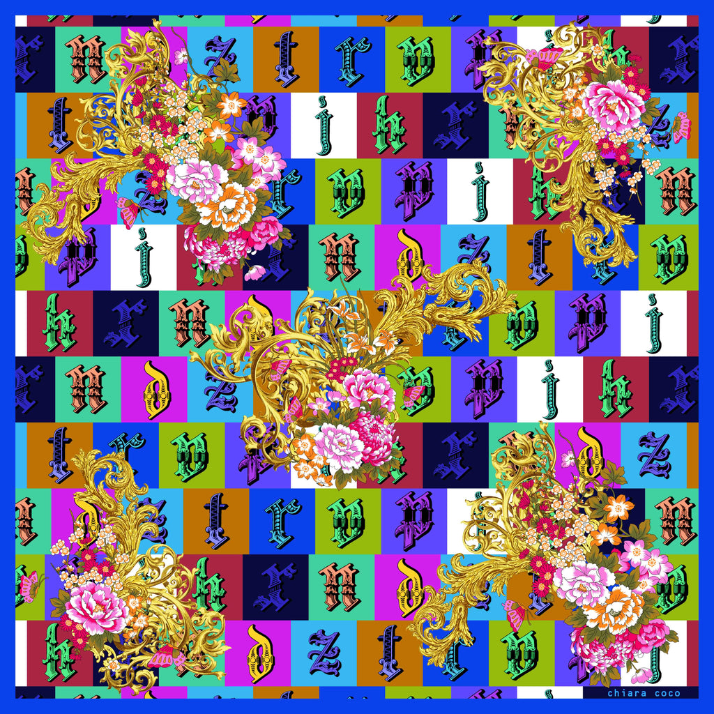 Chiara Coco Letters and floral abstract  CC203 70cm