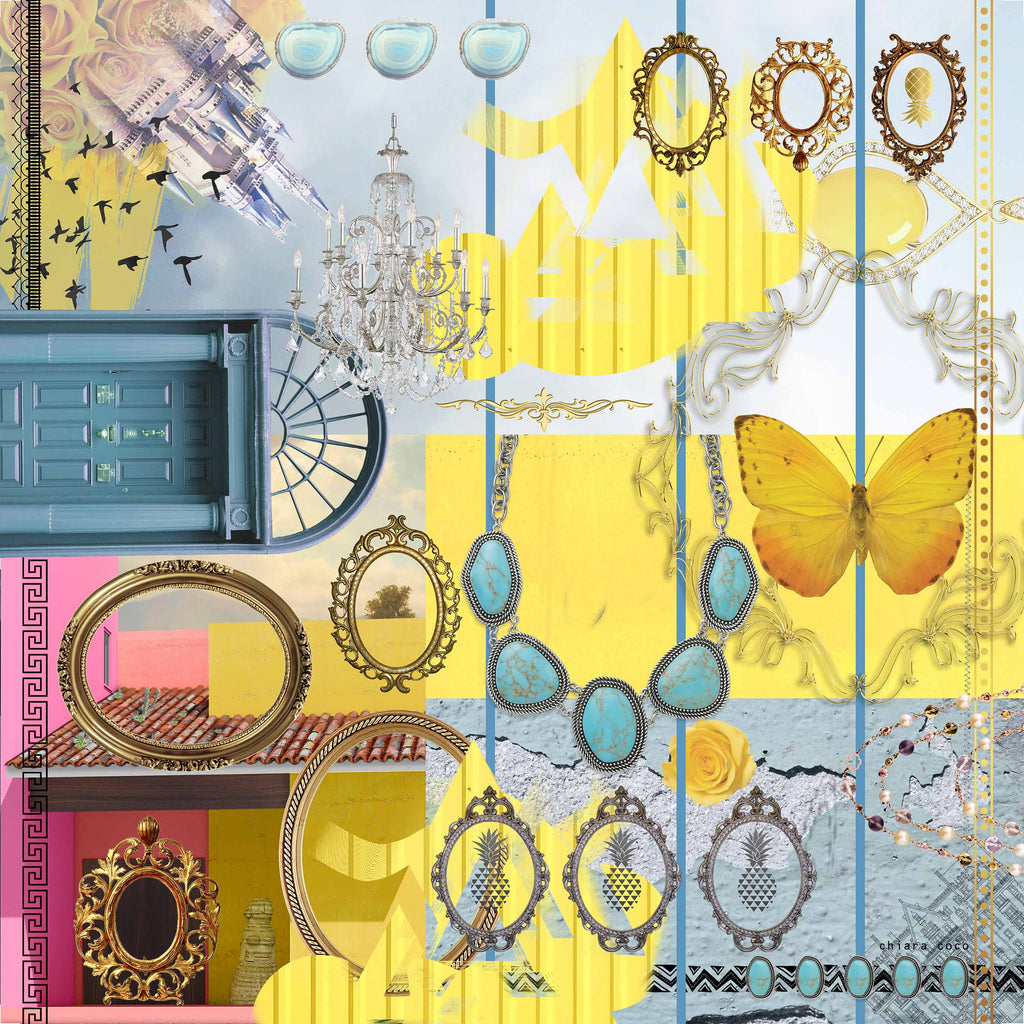 Chiara Coco pink/yellow/blue door to paradise  CC208-1 70cm