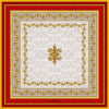 Carlos Ferdinand red border with beige lace CF105-1 90cm
