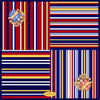 Carlos Ferdinand Striped squares red/navy/mustard  CF178-1 90cm