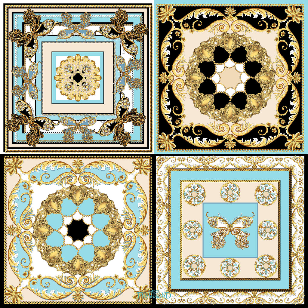 Carlos Ferdinand Medallion Sampler Aquamarine CF200-2 90cm