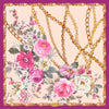 Carlos Ferdinand Pink painted roses with gold chain border - CF67-1 90cm