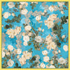 Clelia & Romy Cream flowers on aqua  CR575-1 90cm