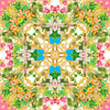 Clelia & Romy Green leaves/pink flowers with gold  CR577-1 90cm