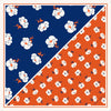 Clelia & Romy Cream flowers on orange and blue  CR581-1 90cm