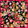 Clelia & Romy Red/pink floral with black ground  CR616 70cm