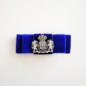 Not Joss Bows Velvet Ribbon Alligator 2 Tone Blue FG164