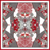 Lavinia Red/black/white flowers/stripes  LA535-1 90cm