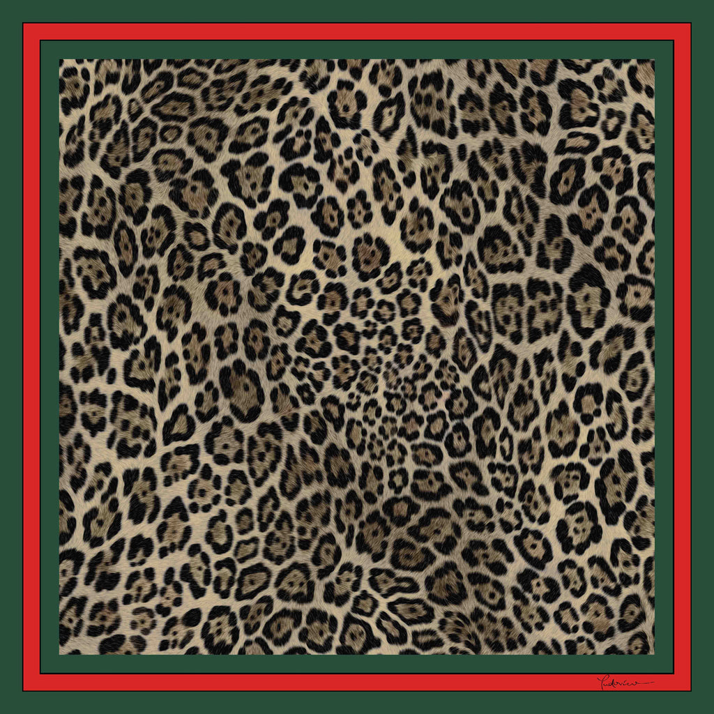 Ludivico Rossi Leopard with red/green border  LR112 90cm