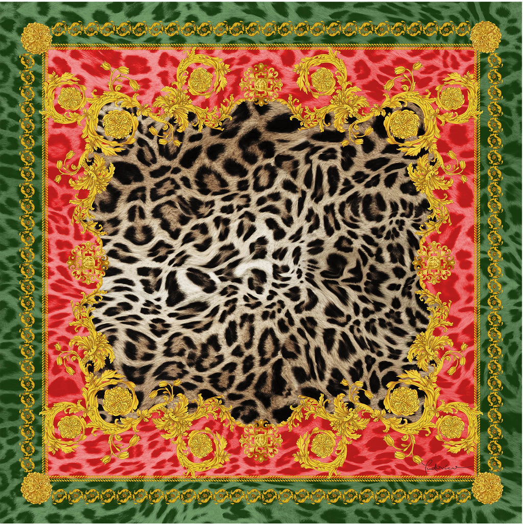 Ludivico Rossi Lusso Leopardo Forest Green LR132-2 90cm