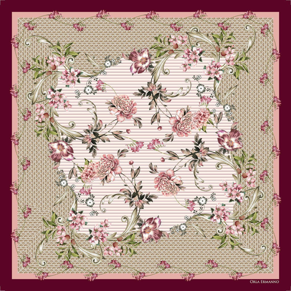 Orla Ermanno Linea Floreale Pink OE346-1 90cm