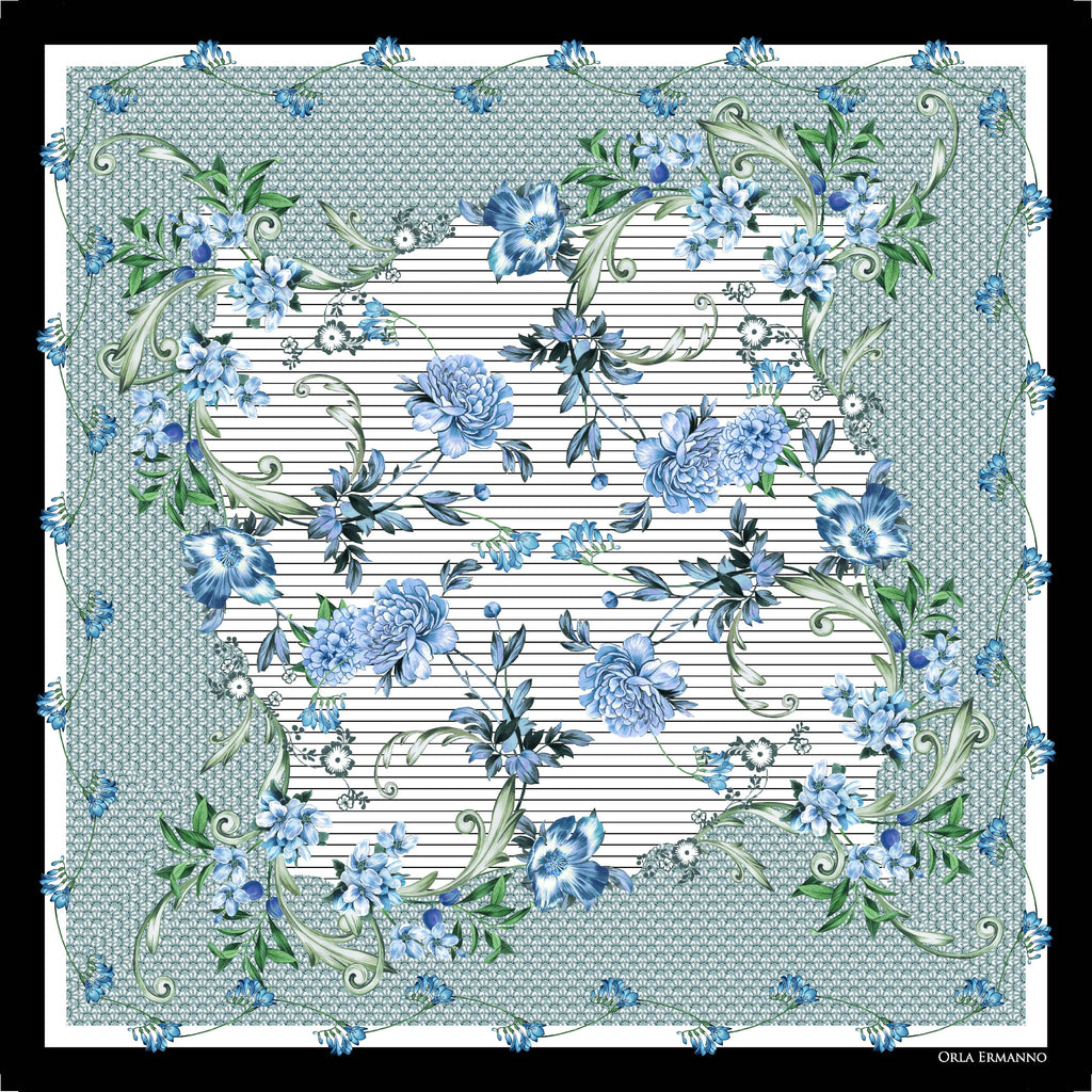 Orla Ermanno Linea Floreale Blue OE346-2 90cm