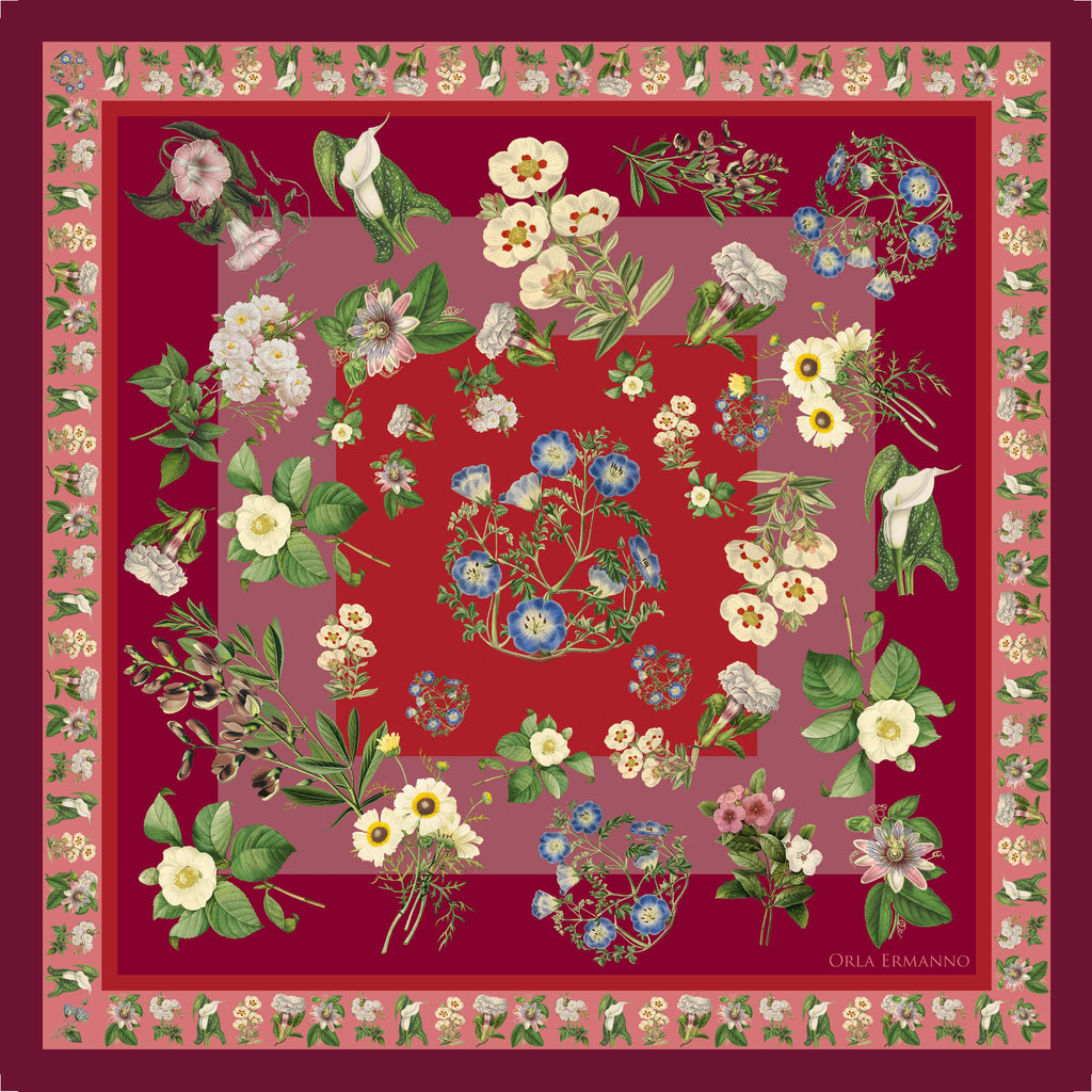 Orla Ermanno Victorian Posies Raspberry OE347-2 90cm