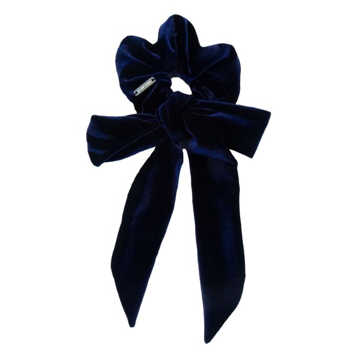 Ruby Willow Consuela Scrunchie with Ties Navy Velvet SC303