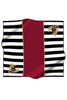 Vissona Black/cream stripe with burgundy center strip  VS16296-1 90cm