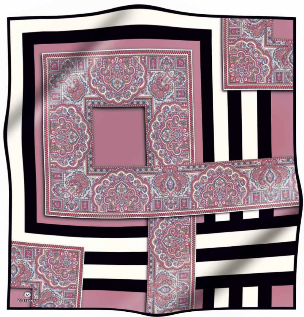 Vissona Paisley Block Rose VS16693 90cm