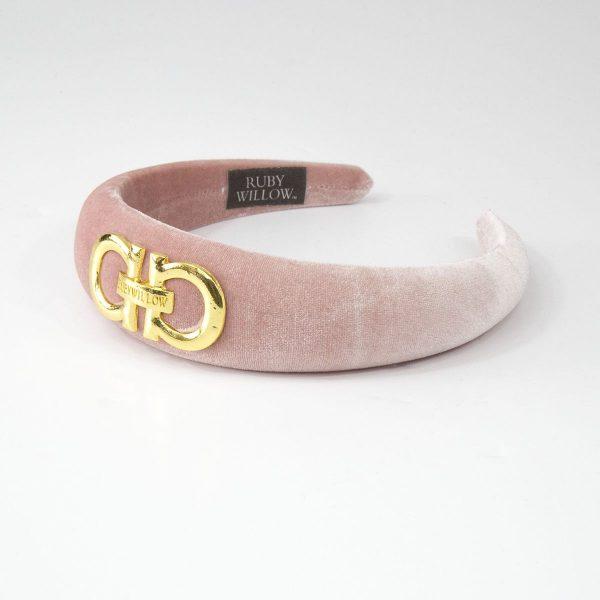 Valeska Buckle Headband Dusty Pink